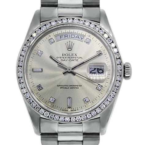 18k white gold rolex president|Rolex president 18k gold cost.